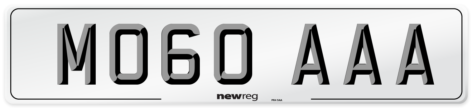 MO60 AAA Number Plate from New Reg